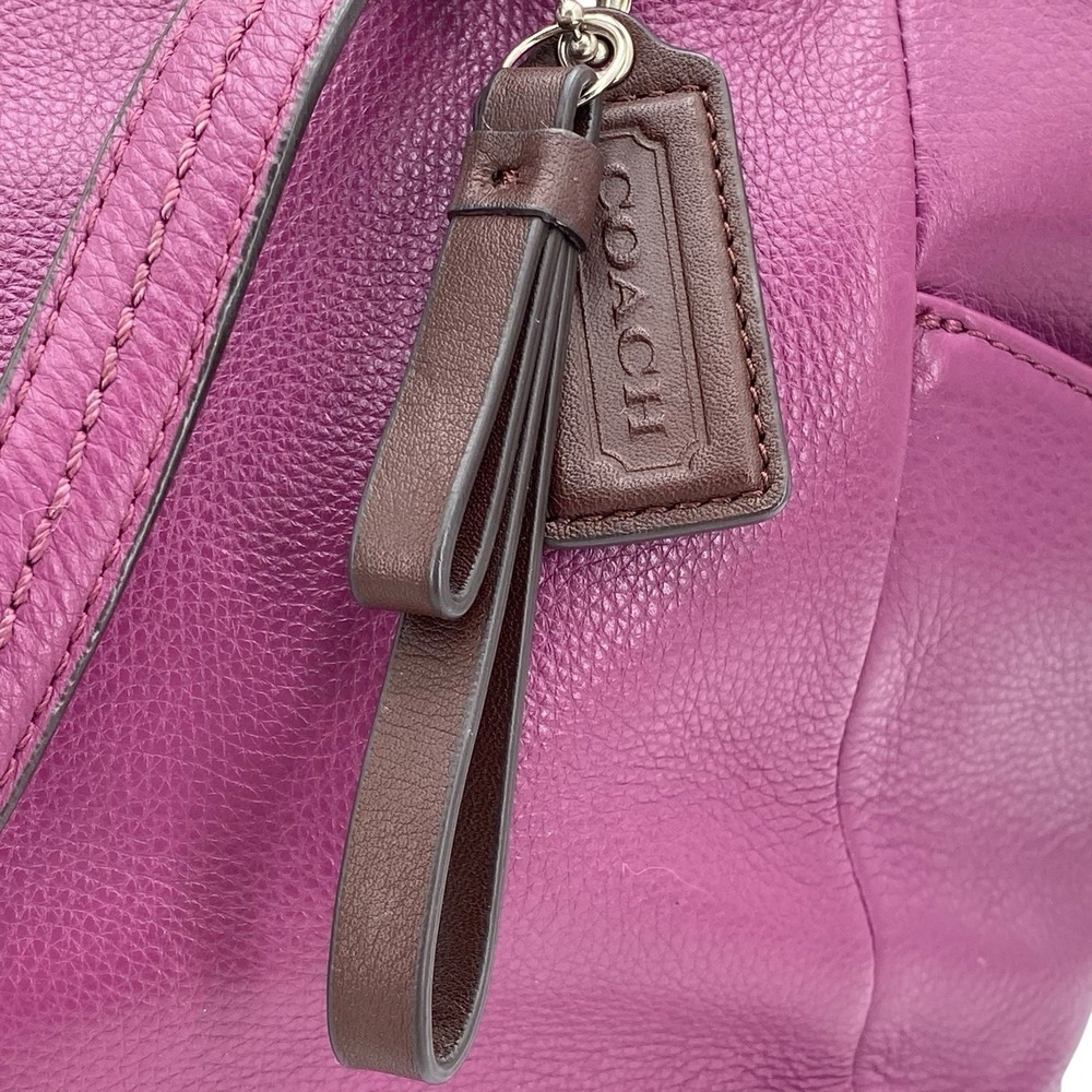 Coach Park Carrie‎ Purple Leather Satchel Tote Shoulder Bag F23284 - Picture 2 of 16